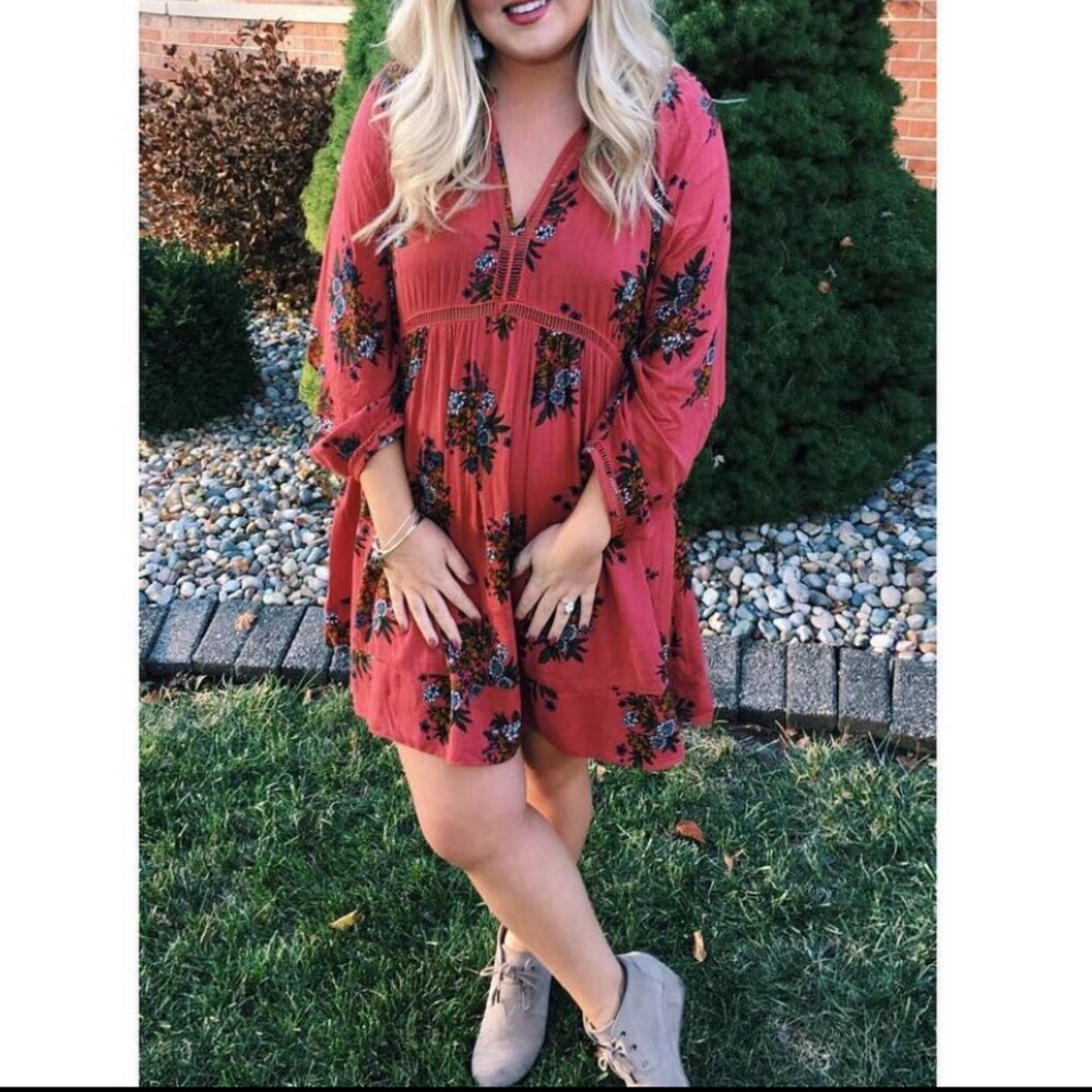 Fall Floral Swing Dress